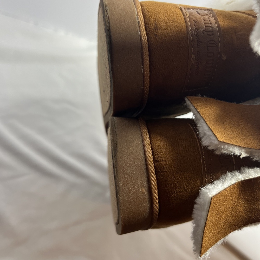 Juicy Couture King Brown Cognac Faux Fur Winter Boots Size 7.5 - Picture 10 of 12